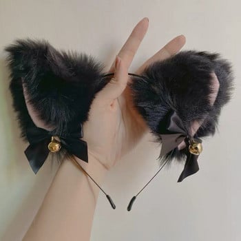 Αυτιά γούνας Cat Fox Hairband Lolita Anime Night Party Hair Hoop Αξεσουάρ μαλλιών για κορίτσια Στεφάνη μαλλιών