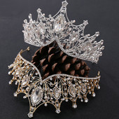 Női Esküvői Korona Haj Ékszerek Menyasszonyi Haj Kiegészítők Barokk Strasszkő Kristály Tiarák Koronák Menyasszony Királynő Parti Ajándék