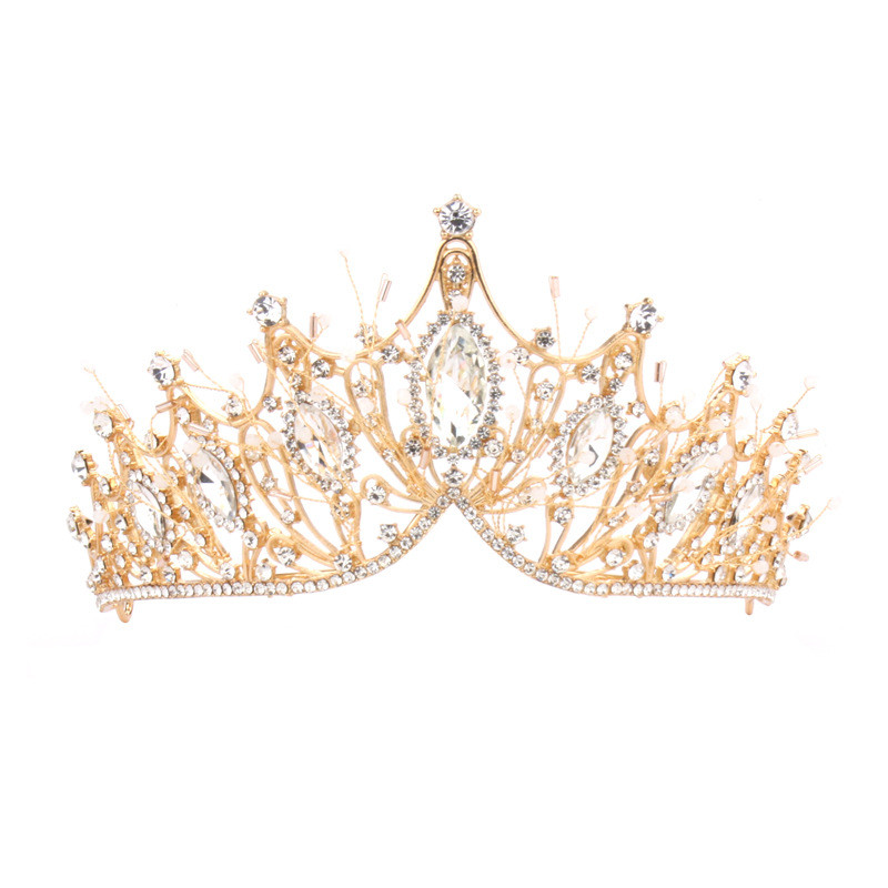 Női Esküvői Korona Haj Ékszerek Menyasszonyi Haj Kiegészítők Barokk Strasszkő Kristály Tiarák Koronák Menyasszony Királynő Parti Ajándék