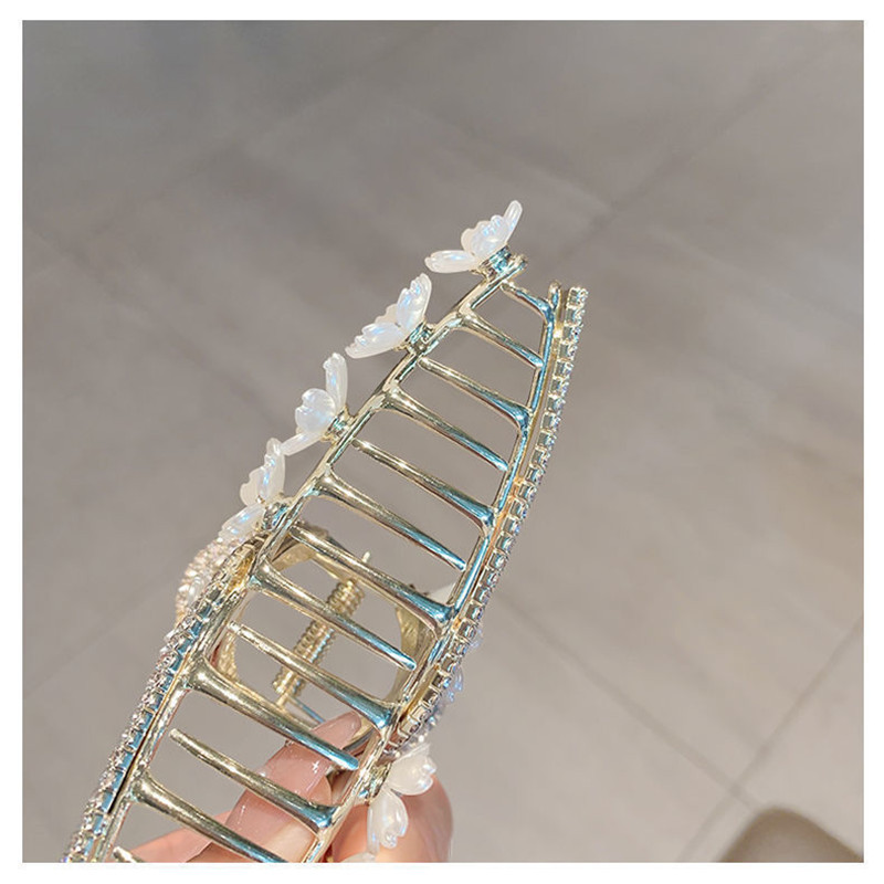 Női egyszerű strasszos virág hajcsat cápa hajcsat hajkiegészítők rák fürdőkapocs HHair Claw lányok divatos fejdísz