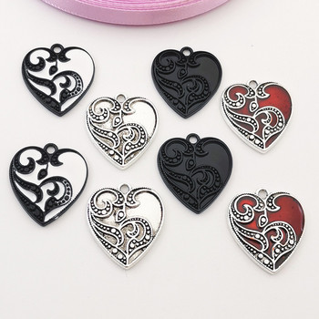 5 τμχ 20x23mm Retro Heart Charms Γοτθικό κράμα Θιβετιανά μενταγιόν αντίκες κοσμήματα κατασκευής μικρού μενταγιόν DIY χειροποίητα αξεσουάρ