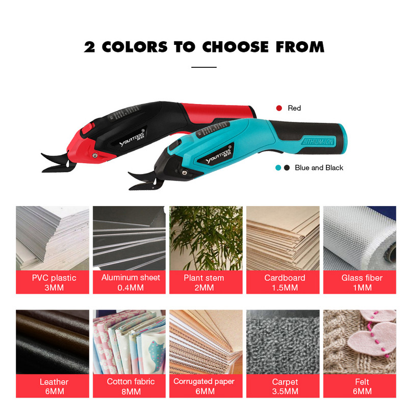 Foarfece electrice profesionale Încărcare baterie cu litiu Foarfece de tăiere de mână Foarfece de tăiere pânză Artifact din oțel tungsten