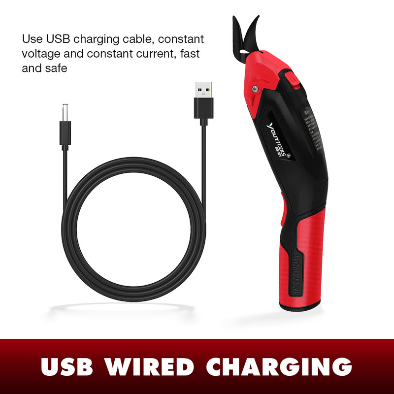 Foarfece electrice profesionale Încărcare baterie cu litiu Foarfece de tăiere de mână Foarfece de tăiere pânză Artifact din oțel tungsten