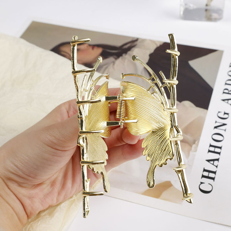 Agrafe de păr fluture pictate 2022 pentru femei, la modă, gheare de păr, elegantă, mare, de metal, crab, rechin, accesorii de păr pentru femei