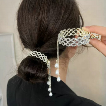 Корейски перлени кристални нокти за коса Щипки Дамски геометрични нокти за коса Момичета Скоби за коса Рак Лента за глава Фиби Модни аксесоари за коса
