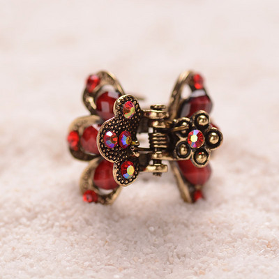 Muylinda Vintage Flower Hair Claw Strasszkő Hajcsat Hajtű Antik Bronz Kis Haj Karmok Haj Kiegészítők