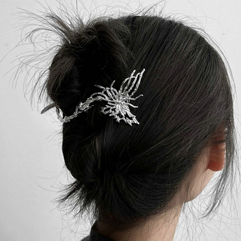Корейска метална течна пеперуда щипка за коса за жени Word Clip Banana Twist щипка Задната част на плочата за глава щипка за коса Женска шапка щипка за коса