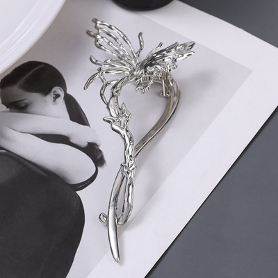 Koreai fém folyékony pillangós hajtű női szócsat banán csavaros csíptető a fej hátlapjához hajcsat női fejfedő hajtű