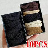 10 DB/Szett Női Lányok Alaphajpántok Egyszerű, egyszínű színű Rugalmas fejpánt Hajkötelek Nyakkendők Hajkiegészítők Lófaroktartó