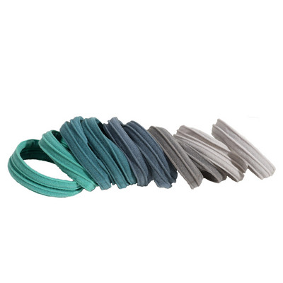 10 DB/Szett Női Lányok Alaphajpántok Egyszerű, egyszínű színű Rugalmas fejpánt Hajkötelek Nyakkendők Hajkiegészítők Lófaroktartó