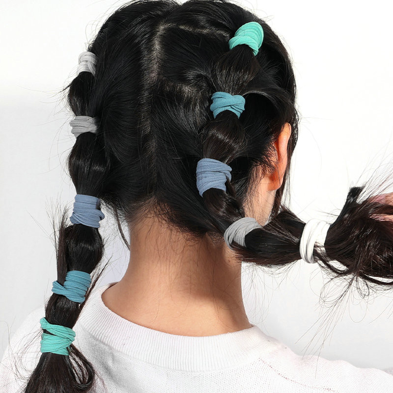 10 DB/Szett Női Lányok Alaphajpántok Egyszerű, egyszínű színű Rugalmas fejpánt Hajkötelek Nyakkendők Hajkiegészítők Lófaroktartó