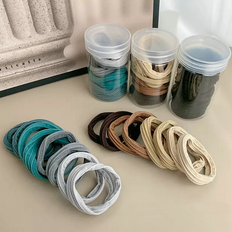 10 DB/Szett Női Lányok Alaphajpántok Egyszerű, egyszínű színű Rugalmas fejpánt Hajkötelek Nyakkendők Hajkiegészítők Lófaroktartó