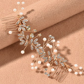 Weave Pearl Crystal Esküvői Hajfésűk Hajkiegészítők Menyasszonyi Virág Fejfedő Női Menyasszony Hajdíszek Ékszerek