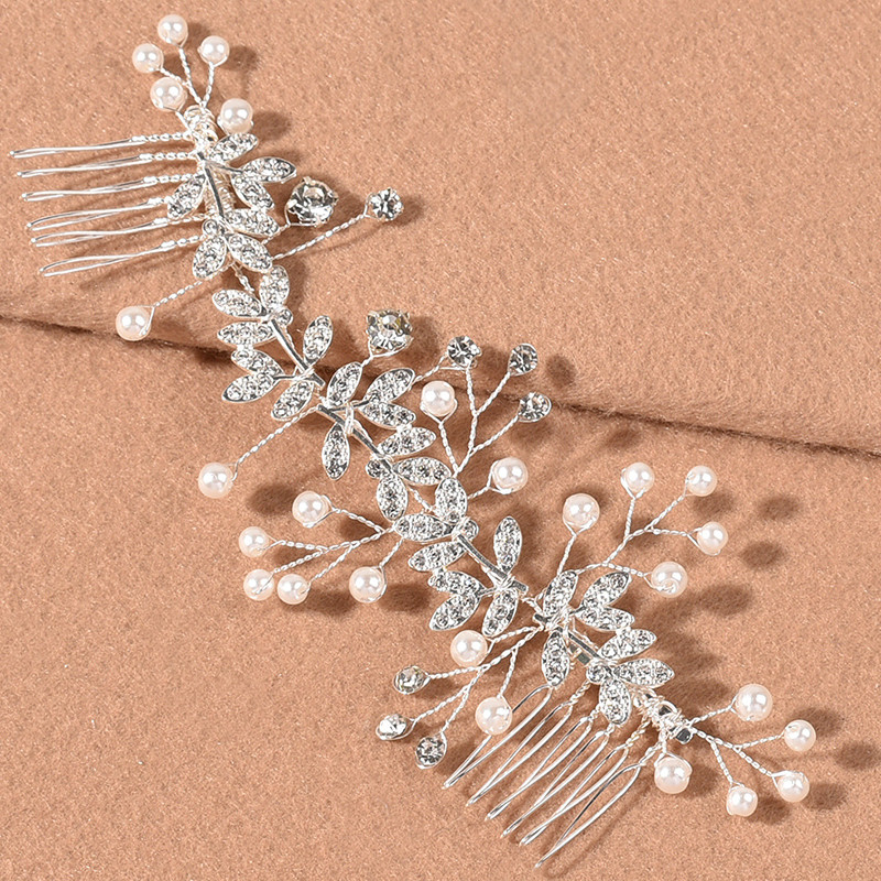 Weave Pearl Crystal Esküvői Hajfésűk Hajkiegészítők Menyasszonyi Virág Fejfedő Női Menyasszony Hajdíszek Ékszerek