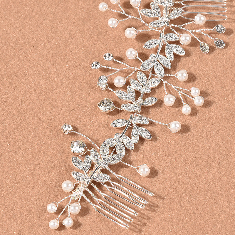 Weave Pearl Crystal Esküvői Hajfésűk Hajkiegészítők Menyasszonyi Virág Fejfedő Női Menyasszony Hajdíszek Ékszerek