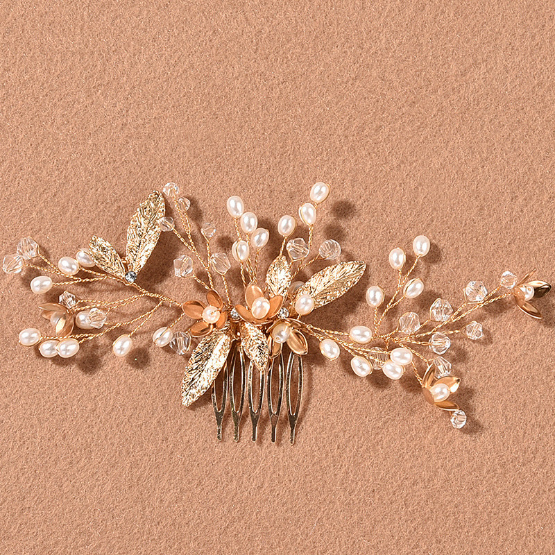 Weave Pearl Crystal Esküvői Hajfésűk Hajkiegészítők Menyasszonyi Virág Fejfedő Női Menyasszony Hajdíszek Ékszerek