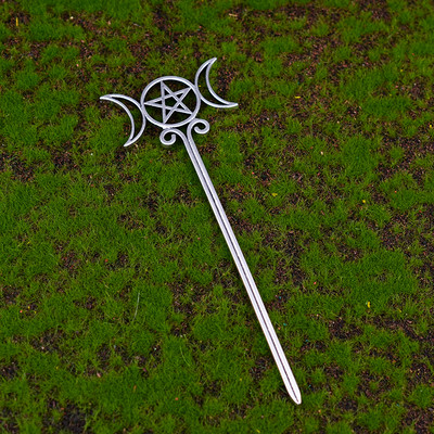 Witch Celtics Crescent Moon Pentagram Lotus Hajrudak Varázslatos Titokzatos Hajtű Wiccan Pogány Gothic Hajékszerek Ajándékba