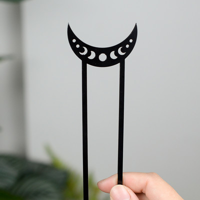 Witch Celtics Crescent Moon Pentagram Lotus Hajrudak Varázslatos Titokzatos Hajtű Wiccan Pogány Gothic Hajékszerek Ajándékba