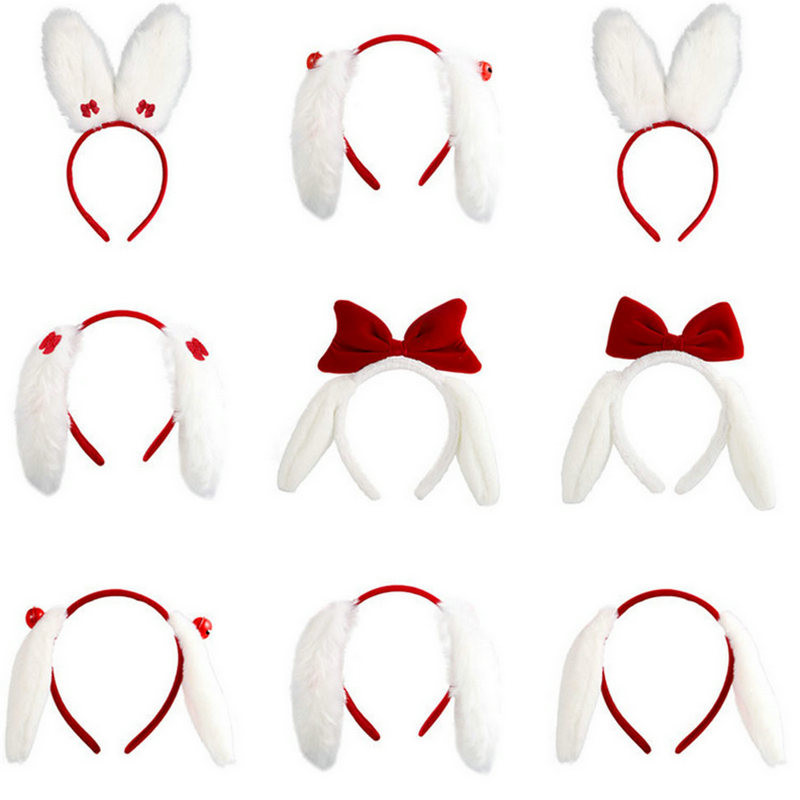 Aranyos Lányok Plüss Nyúlfül Hajpántok Fejfedők Fejpántok Női Lány Anime Cosplay Haj Kiegészítők Fejdísz