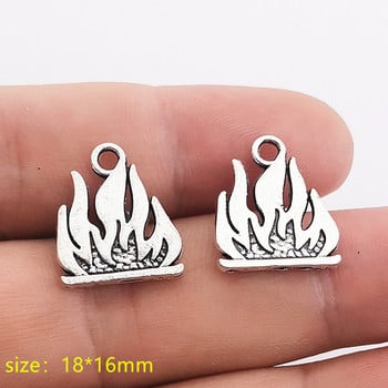 10 τμχ Fireman Charms Πυροσβεστήρας Σήμα Fireman Καπέλο τσεκούρι Charms Θιβετιανά ασημένια μενταγιόν DIY κοσμήματα Χειροτεχνία Κάνοντας ευρήματα