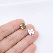 10db 9*12mm-es Wholesell rozsdamentes acél kiváló minőségű Mirro Polish Clover Charm medál barkács nyaklánc karkötők fakulás nélküli színtelen