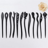 1 tk puidust juuksepulgad Jaapani juuksepulgad Vintage retro nikerdatud juuksenõelad, klambrid naiste tüdrukute juuksepulgad Chignon