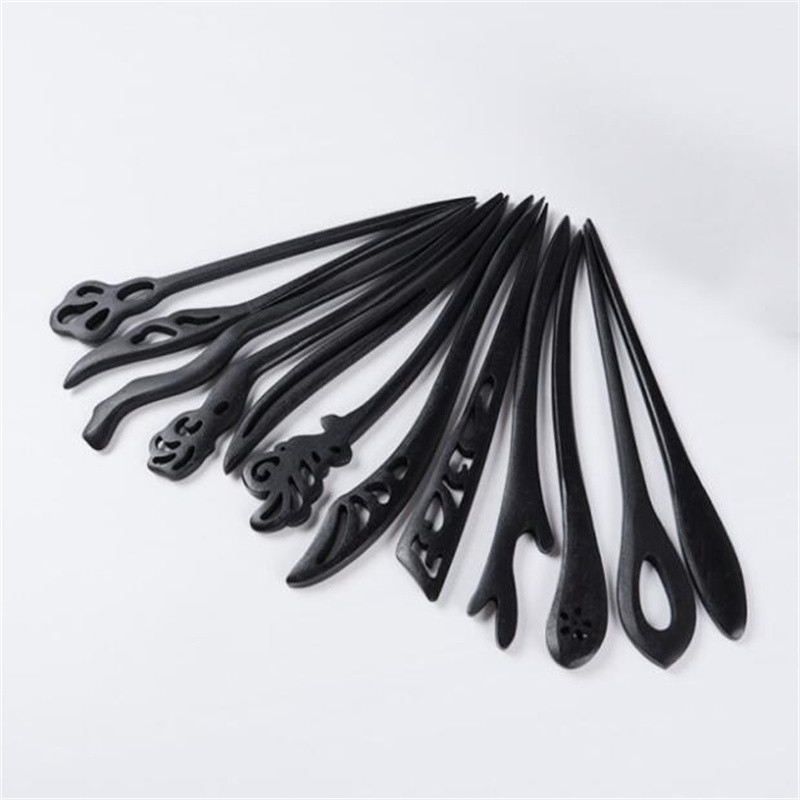 1 tk puidust juuksepulgad Jaapani juuksepulgad Vintage retro nikerdatud juuksenõelad, klambrid naiste tüdrukute juuksepulgad Chignon