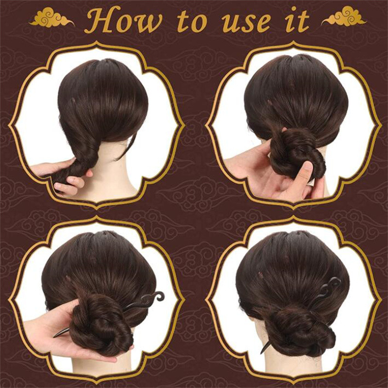 1 tk puidust juuksepulgad Jaapani juuksepulgad Vintage retro nikerdatud juuksenõelad, klambrid naiste tüdrukute juuksepulgad Chignon