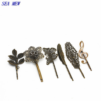 1 чифт винтидж метални медни щипки за коса, антични бронзови дамски щипки за коса, настройка за изработка на бижута