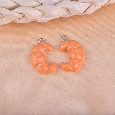 10db/csomag Élelmiszer kenyér croissant tojás kátránygyanta bűbáj medál barkács fülbevalóhoz kulcstartó ékszer Kawaii bűbáj készítése
