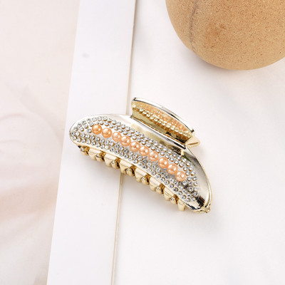 Perle strălucitoare franceză agrafă cu strasuri geometrie gheare de păr clemă mare de prindere clemă de rechin clemă de păr cap din spate accesorii de păr pentru femei