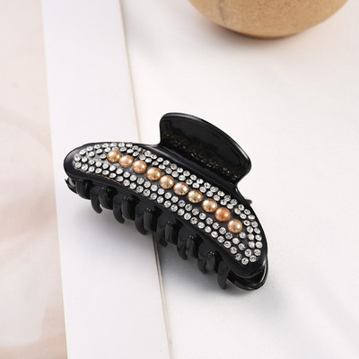 Perle strălucitoare franceză agrafă cu strasuri geometrie gheare de păr clemă mare de prindere clemă de rechin clemă de păr cap din spate accesorii de păr pentru femei