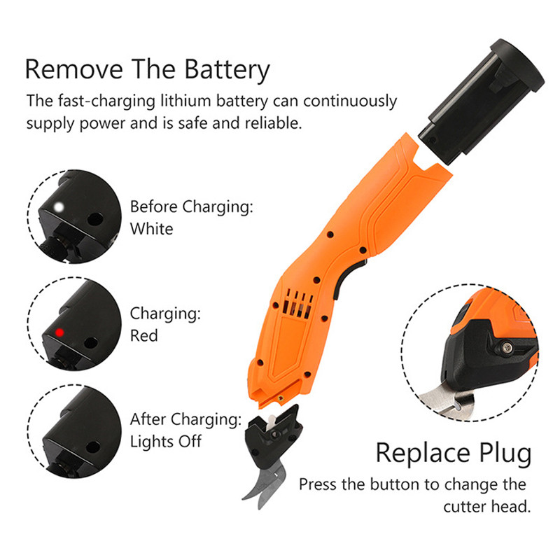 Električne škare za EU/SAD, USB bežične punjive šivaće tkanine, ručne škare, električni alat s glavom od 2 kom od legiranog čelika