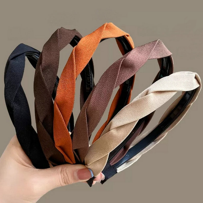 Módne vlasové obruče 2023, vlasové pásky pre ženy a dievčatá, prekrývajúce sa jednofarebné čelenky, dizajnérske vlasové doplnky, pokrývky hlavy