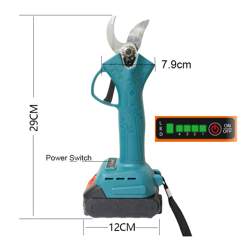 Elektrické záhradnícke nožnice Bezkartáčový motor Akumulátorové záhradnícke nožnice Nabíjateľné 2 batérie Bonsai záhradné náradie pre Makita 18V batériu