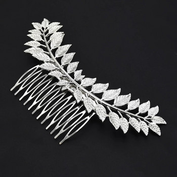 Greek Goddess Leaf Hair Cobs for Women Μεταλλικές φουρκέτες με φύλλα Κοσμήματα Νυφικό Αξεσουάρ Γαλλικού αρραβώνα μαλλιών