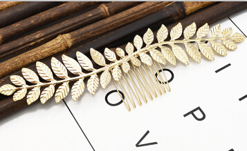 Görög istennőlevél hajfésűk nőknek Fém levél hajtűk Ékszerek Menyasszonyi fejdísz francia esküvői eljegyzési hajkiegészítő