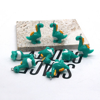 10 τμχ/συσκευασία Χαριτωμένα 3D Cartoon Dinosaur Resin Charms Αστεία μενταγιόν για μικρά ζώα για σκουλαρίκι κολιέ Diy κοσμήματα κάνουν αξεσουάρ