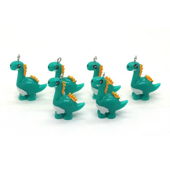 10 τμχ/συσκευασία Χαριτωμένα 3D Cartoon Dinosaur Resin Charms Αστεία μενταγιόν για μικρά ζώα για σκουλαρίκι κολιέ Diy κοσμήματα κάνουν αξεσουάρ