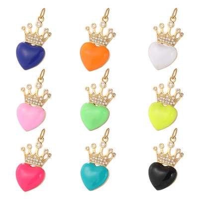 Prívesok so srdcom, farebný prívesok na výrobu šperkov, potreby Boho, roztomilé európske dizajnérske prívesky, DIY náušnice, náramok, náhrdelník