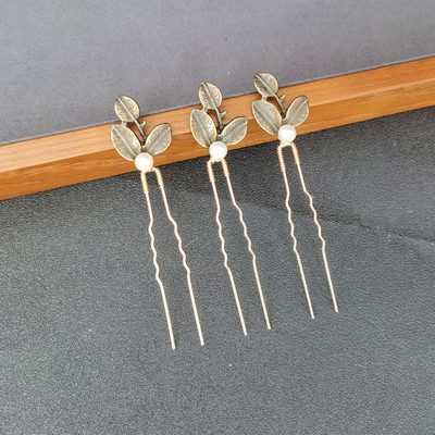 3 ks dámske listy perlové sponky do vlasov kovové sponky do vlasov svadobné svadobné vlasové šperky doplnky svadobné účesy nástroje na návrh vlasov