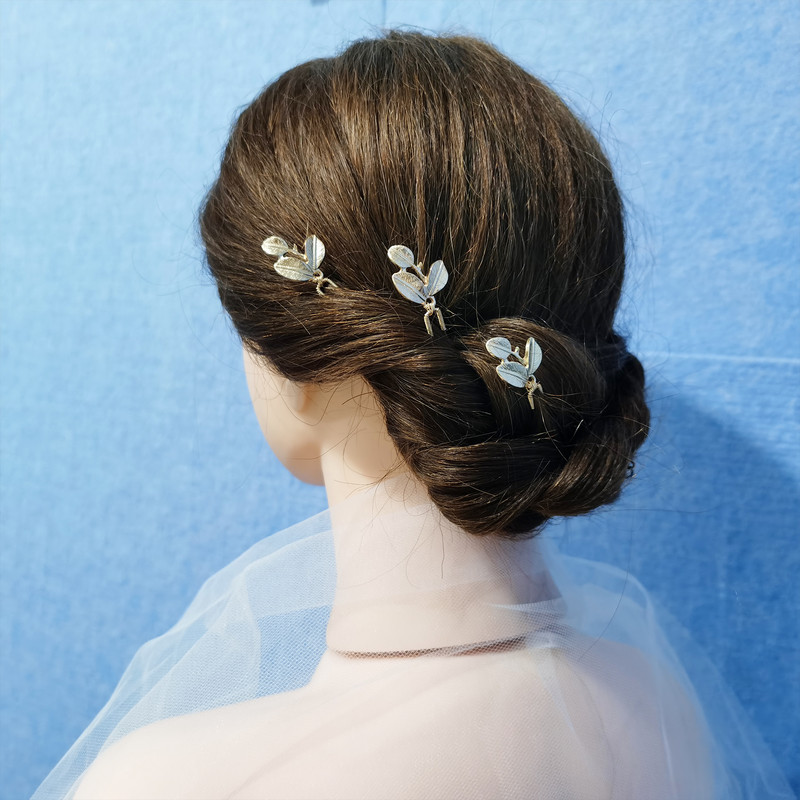 3 ks dámske listy perlové sponky do vlasov kovové sponky do vlasov svadobné svadobné vlasové šperky doplnky svadobné účesy nástroje na návrh vlasov