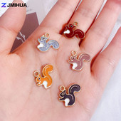 15 ks roztomilých príveskov s veveričkami, smaltované prívesky na výrobu šperkov, náhrdelníky, náušnice, náramky, ručne vyrobené doplnky.