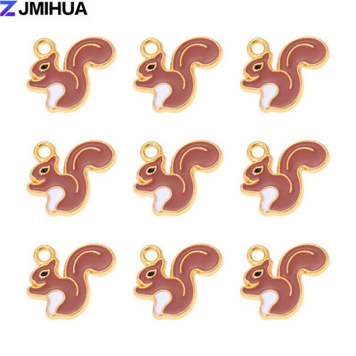 15 ks roztomilých príveskov s veveričkami, smaltované prívesky na výrobu šperkov, náhrdelníky, náušnice, náramky, ručne vyrobené doplnky.