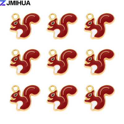 15 ks roztomilých príveskov s veveričkami, smaltované prívesky na výrobu šperkov, náhrdelníky, náušnice, náramky, ručne vyrobené doplnky.