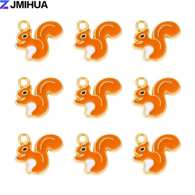 15 ks roztomilých príveskov s veveričkami, smaltované prívesky na výrobu šperkov, náhrdelníky, náušnice, náramky, ručne vyrobené doplnky.