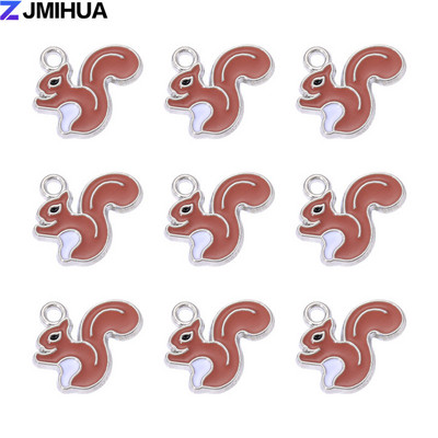 15 ks roztomilých príveskov s veveričkami, smaltované prívesky na výrobu šperkov, náhrdelníky, náušnice, náramky, ručne vyrobené doplnky.