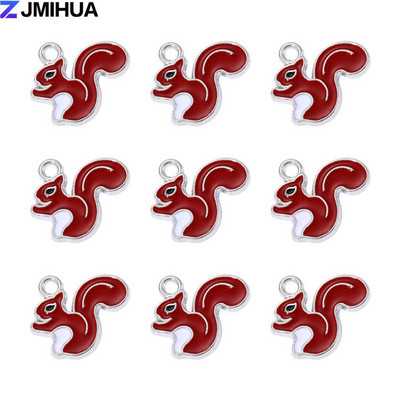 15 ks roztomilých príveskov s veveričkami, smaltované prívesky na výrobu šperkov, náhrdelníky, náušnice, náramky, ručne vyrobené doplnky.
