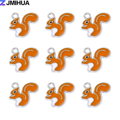 15 ks roztomilých príveskov s veveričkami, smaltované prívesky na výrobu šperkov, náhrdelníky, náušnice, náramky, ručne vyrobené doplnky.