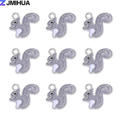 15 ks roztomilých príveskov s veveričkami, smaltované prívesky na výrobu šperkov, náhrdelníky, náušnice, náramky, ručne vyrobené doplnky.